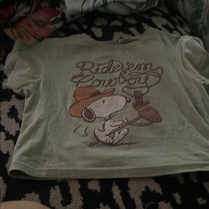 Peanuts Olive Graphic Tee